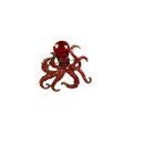 Brosche Krake rot