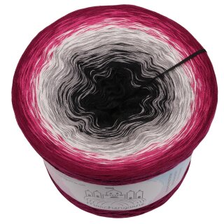 Bobbel Rubin und Ruß Brombeere außen -4fach - 300g /1140m