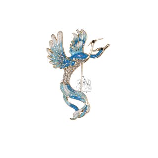 Brosche Phoenix Blau