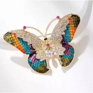Brosche Schmetterling bunt