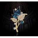 Brosche Pflanze blau