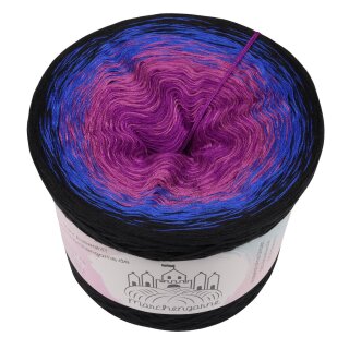 Bobbel Hexennacht Schwarz außen-4fach - 300g /1140m