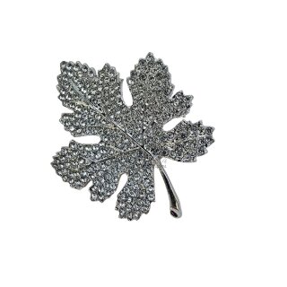 Brosche Silbernes Blatt