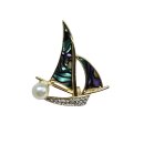 Brosche Segelboot