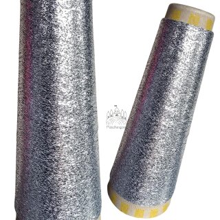 1000m Glitzer Metallic Garn - Silber / 62% Polyester und 38% Polyamid