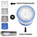 5Fach Wunschwickel mit Farbverlauf 400m-Tuchwicklung...