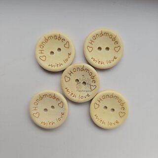 5 Holz Knöpfe Handmade