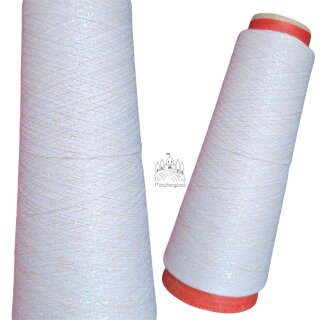 1000m Glitzer Lunar Weiß-Irisierend / 65% Viskose, 15% Polyester, 15%Polyester metalisiert