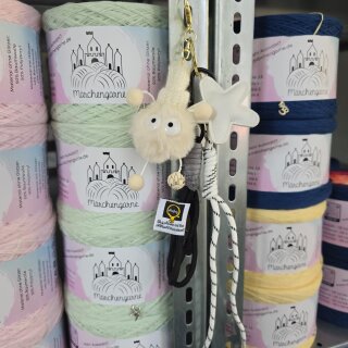 Schlüsselanhänger Creme - Strickmütze