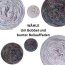 1000m Uni Bobbel mit bunten Beilauffaden