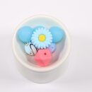 Silikonperle Blaue Blume