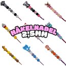 2,5mm Häkelnadel mit Silikonperlen