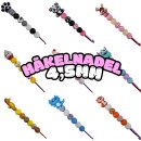 4,5mm Häkelnadel mit Silikonperlen