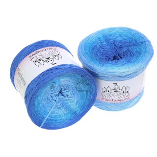 Farbverlaufsgarn Meeresrauschen Aqua außen 4fach - 300g /1140m