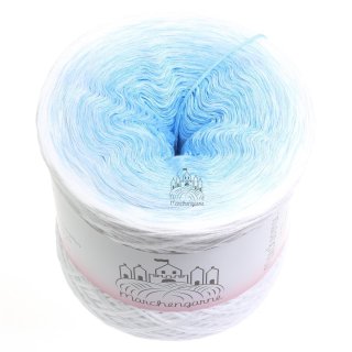 Bobbel Himmelblau Weiß außen-4fach - 250g/950m