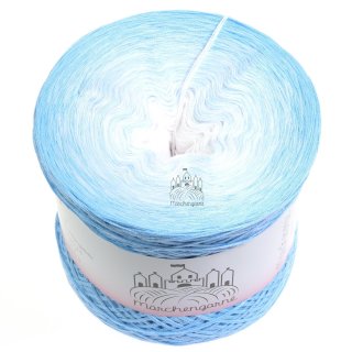 Bobbel Himmelblau Aqua außen-4fach - 400g /1520m