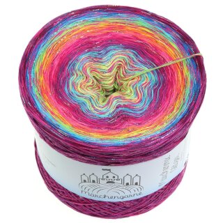 Farbverlaufsgarn Feuerwerk Neonpink Multicolour Glitzer 4fach - 1000g / 3800m