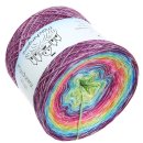 Farbverlaufsgarn Feuerwerk Weiß + Glitzer Multicolour    4fach - 400g / 1520m