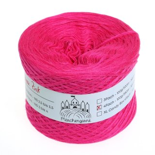 Bobbel Uni Neonpink 4 Fach - 200g  -760m