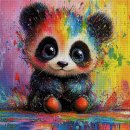 Diamond Painting Bunter Panda - 400 Farben-  eckige...