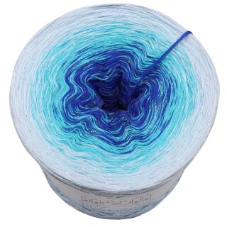 Bobbel Blaues Wunder mit Glitzer Irisé Hellblau außen-4fach - 300g /1140m