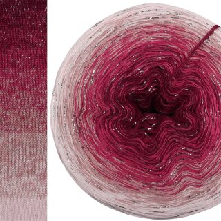 Bobbel Eisblume mit Glitzer Silber Pastell Rosa außen -3fach - 150g/750m