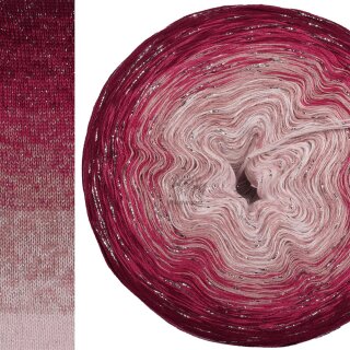 Bobbel Eisblume mit Glitzer Silber Brombeere außen-5fach - 400g/1200m