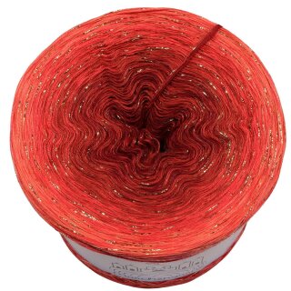 Bobbel Weihnachtsball mit Glitzer Gold Lachs außen -3fach - 150g/750m