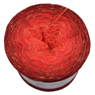Bobbel Weihnachtsball mit Glitzer Gold Malaga außen-3fach - 200g/1000m