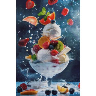 Diamond Painting Eisbecher -290 Farben-  eckige Steine - 80cm x 120cm