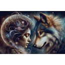 Diamond Painting Kosmischer Wolf - 150 Farben- 80cm x 120cm