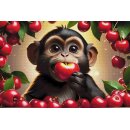 Diamond Painting Affe mit Kirschen - 210 Farben- 120cm x...