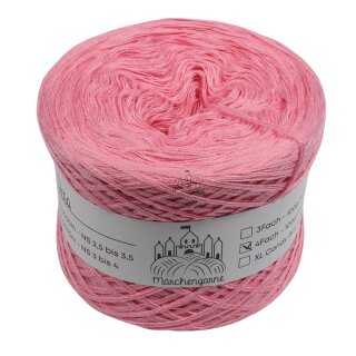 Bobbel Uni Rosa 4 Fach - 100g - 380m