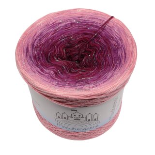 Bobbel Crazy 40 mit Glitzer Irisé Rose außen -4fach - 250g/950m